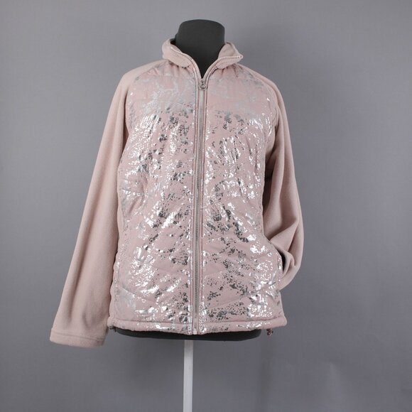 New Balance $79 Sz 3X Pink Silver Collared Pockets 100% Polyester Jacket - Picture 3 of 16